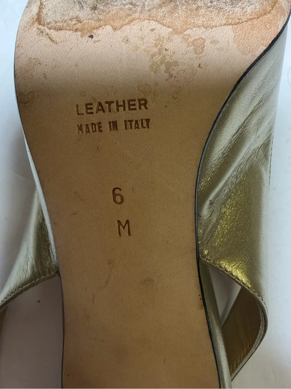Anne Klein Metallic Gold-Taupe Pointed Slingback Heels size‎ 6